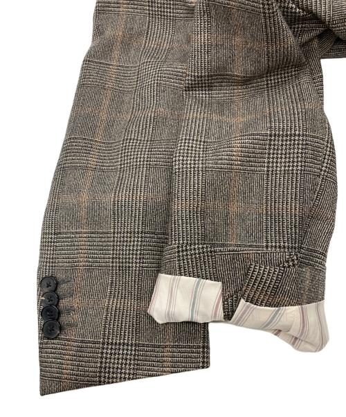 LARDINI（ラルディーニ）LARDINI (ラルディーニ) チェックダブルジャケット ブラウン サイズ:SIZE 48の古着・服飾アイテム