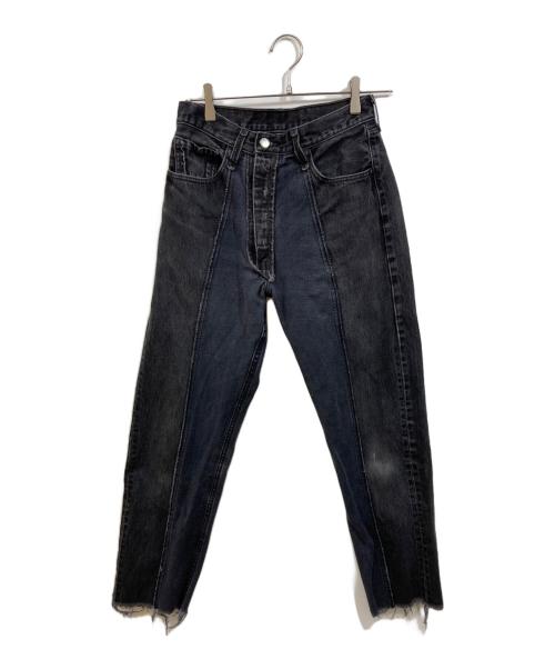 PHOTOCOPIEU（フォトコピュー）PHOTOCOPIEU (フォトコピュー) 切替デニムパンツ ブラック サイズ:SIZE 38の古着・服飾アイテム