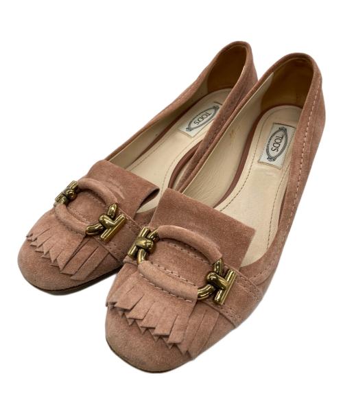 TOD'S（トッズ）TOD'S (トッズ) スウェードモカシンパンプス ピンク サイズ:38の古着・服飾アイテム