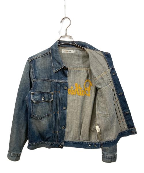 A BATHING APE（ア ベイシング エイプ）A BATHING APE (ア ベイシング エイプ) 刺繍トラッカーデニムジャケット インディゴ サイズ:Sの古着・服飾アイテム