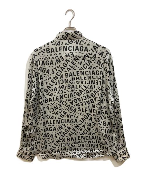BALENCIAGA（バレンシアガ）BALENCIAGA (バレンシアガ) ロゴオーバーサイズシャツ グレー サイズ:38の古着・服飾アイテム