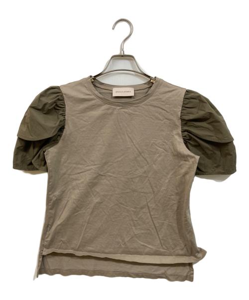 EPOCA STORIA（エポカ ストリア）EPOCA STORIA (エポカ ストリア) タフタコンビジャージー デザインカットソー オリーブ サイズ:	SIZE 40の古着・服飾アイテム