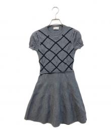 RED VALENTINO（レッドヴァレンティノ）の古着「ウールニットS/Sワンピース」｜グレー