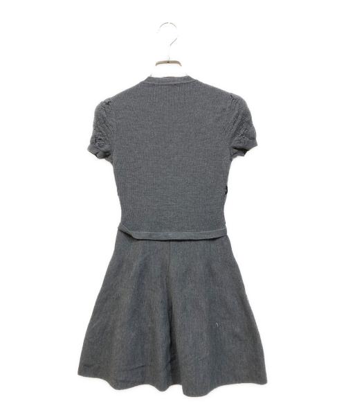 RED VALENTINO（レッドヴァレンティノ）RED VALENTINO (レッドヴァレンティノ) ウールニットS/Sワンピース グレー サイズ:XSの古着・服飾アイテム