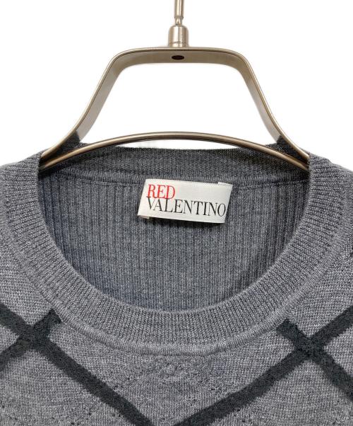 RED VALENTINO（レッドヴァレンティノ）RED VALENTINO (レッドヴァレンティノ) ウールニットS/Sワンピース グレー サイズ:XSの古着・服飾アイテム