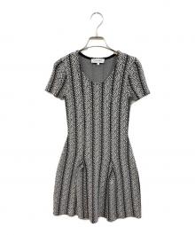 CARVEN（カルヴェン）の古着「ストライプニットワンピース」｜ブラック