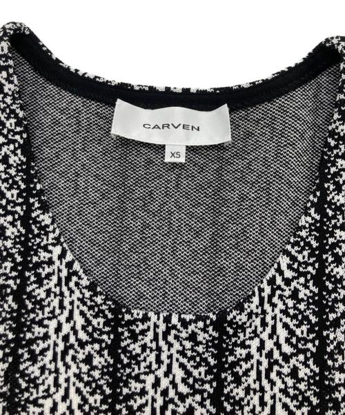CARVEN（カルヴェン）CARVEN (カルヴェン) ストライプニットワンピース ブラック サイズ:XSの古着・服飾アイテム