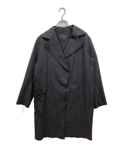 ANTEPRIMA（アンテプリマ）ANTEPRIMA (アンテプリマ) フェルトウール スパンコールデザインコート グレー サイズ:SIZE 40の古着・服飾アイテム