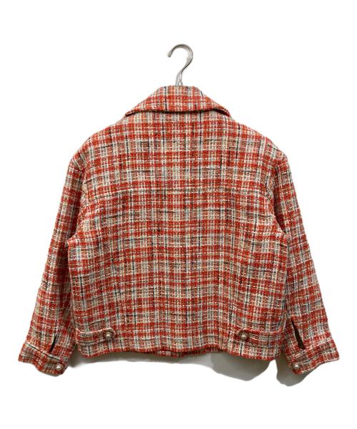 eimy istoire（エイミーイストワール）eimy istoire (エイミーイストワール) EM pearlスプリングツイードジャケット オレンジ サイズ:FREEの古着・服飾アイテム