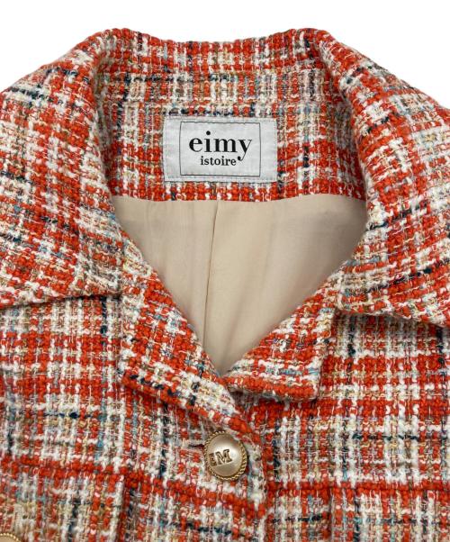 eimy istoire（エイミーイストワール）eimy istoire (エイミーイストワール) EM pearlスプリングツイードジャケット オレンジ サイズ:FREEの古着・服飾アイテム