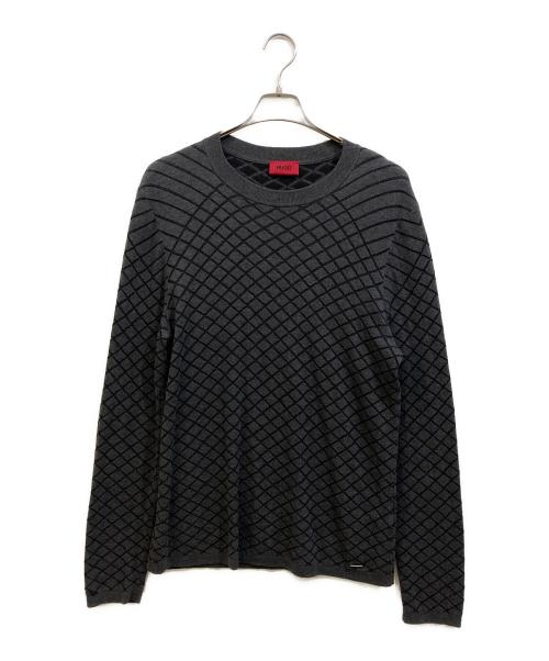HUGO BOSS（ヒューゴ ボス）HUGO BOSS (ヒューゴ ボス) クルーネックニット グレー サイズ:SIZE Lの古着・服飾アイテム