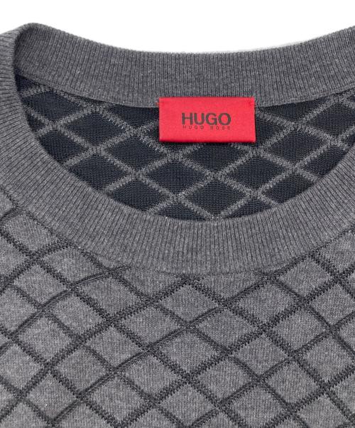 HUGO BOSS（ヒューゴ ボス）HUGO BOSS (ヒューゴ ボス) クルーネックニット グレー サイズ:SIZE Lの古着・服飾アイテム