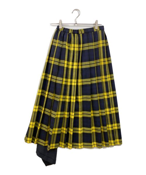 O'NEIL OF DUBLIN（オニールオブダブリン）O'NEIL OF DUBLIN (オニールオブダブリン) チェックラップスカート イエロー×ブラック サイズ:SIZE 38の古着・服飾アイテム