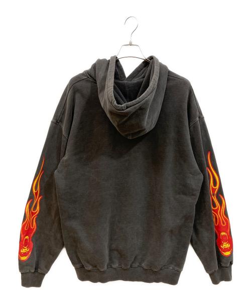 X-LARGE（エクストララージ）X-LARGE (エクストララージ) PIGMENT DYLED PUFF LOGO PULLOVER HOODED SWEAT グレー サイズ:SIZE Lの古着・服飾アイテム