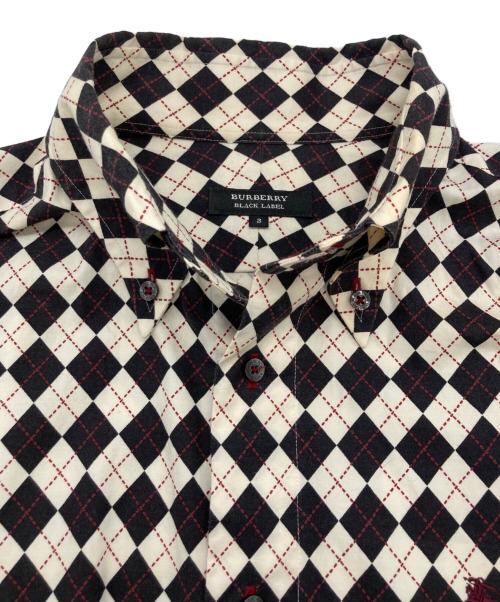 BURBERRY BLACK LABEL（バーバリーブラックレーベル）BURBERRY BLACK LABEL (バーバリーブラックレーベル) チェッカーシャツ ブラック サイズ:3の古着・服飾アイテム