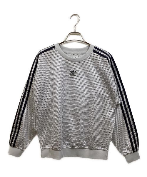 adidas Originals（アディダスオリジナル）adidas originals (アディダスオリジナル) メッシュ クルー スウェット グレー サイズ:SIZE Mの古着・服飾アイテム
