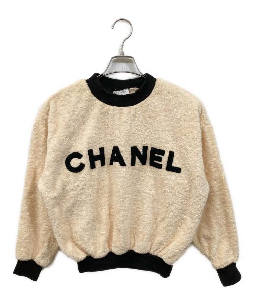 CHANEL（シャネル）CHANEL (シャネル) ヴィンテージパイルロゴスウェット アイボリー サイズ:36の古着・服飾アイテム