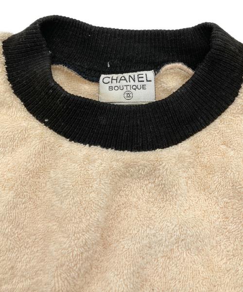 CHANEL（シャネル）CHANEL (シャネル) ヴィンテージパイルロゴスウェット アイボリー サイズ:36の古着・服飾アイテム