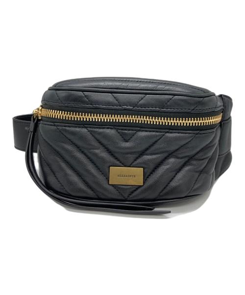 ALL SAINTS（オールセインツ）ALL SAINTS (オールセインツ) ラムレザーウエストバッグ ブラックの古着・服飾アイテム