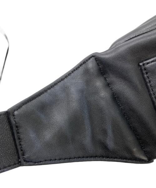 ALL SAINTS（オールセインツ）ALL SAINTS (オールセインツ) ラムレザーウエストバッグ ブラックの古着・服飾アイテム