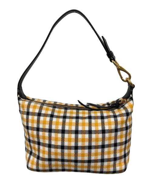 MIU MIU（ミュウミュウ）MIU MIU (ミュウミュウ) スピリットプリントファイユミニバッグ イエローの古着・服飾アイテム