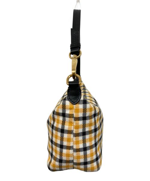 MIU MIU（ミュウミュウ）MIU MIU (ミュウミュウ) スピリットプリントファイユミニバッグ イエローの古着・服飾アイテム