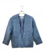 ELLAエラ）の古着「アンゴラシャギーカーディガン」｜スカイブルー
