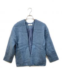 ELLA（エラ）の古着「アンゴラシャギーカーディガン」｜スカイブルー