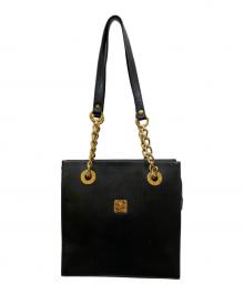 MCM（エムシーエム）の古着「チェーンレザートートバッグ」｜ブラック