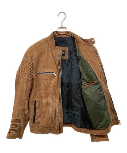BOSS HUGO BOSS（ボス ヒューゴボス）BOSS HUGO BOSS (ボス ヒューゴボス) スウェードジャケット ブラウン サイズ:SIZE 50の古着・服飾アイテム