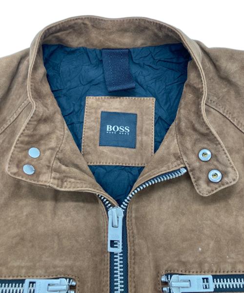 BOSS HUGO BOSS（ボス ヒューゴボス）BOSS HUGO BOSS (ボス ヒューゴボス) スウェードジャケット ブラウン サイズ:SIZE 50の古着・服飾アイテム