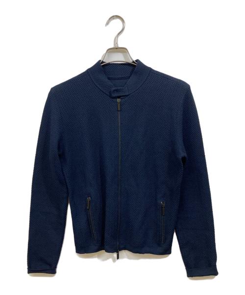 EMPORIO ARMANI（エンポリオアルマーニ）EMPORIO ARMANI (エンポリオアルマーニ) メッシュデザインジップジャケット ネイビー サイズ:SIZE 46の古着・服飾アイテム