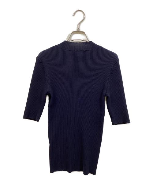 Acne studios（アクネ ストゥディオズ）ACNE STUDIOS (アクネ ストゥディオズ) リブ半袖ニット ネイビー サイズ:	SIZE Mの古着・服飾アイテム