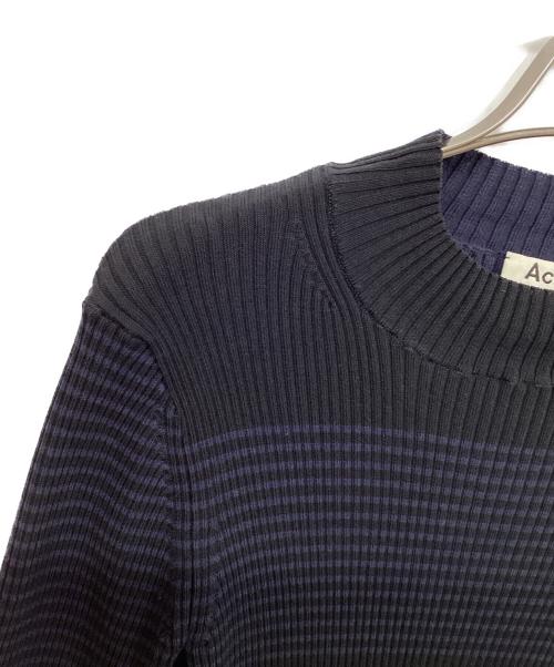Acne studios（アクネ ストゥディオズ）ACNE STUDIOS (アクネ ストゥディオズ) リブ半袖ニット ネイビー サイズ:	SIZE Mの古着・服飾アイテム