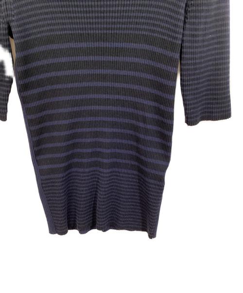 Acne studios（アクネ ストゥディオズ）ACNE STUDIOS (アクネ ストゥディオズ) リブ半袖ニット ネイビー サイズ:	SIZE Mの古着・服飾アイテム