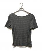 yohji yamamoto+noirヨウジヤマモトプリュスノアール）の古着「チェックデザインウール混カットソー」｜グレー