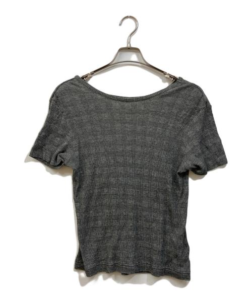 yohji yamamoto+noir（ヨウジヤマモトプリュスノアール）yohji yamamoto+Noir (ヨウジヤマモトプリュスノアール) チェックデザインウール混カットソー グレー サイズ:	SIZE 2の古着・服飾アイテム