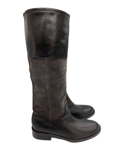 CORSO ROMA 9（コルソローマノーヴェ）CORSO ROMA 9 (コルソローマノーヴェ) スエード切替ロングブーツ ブラック サイズ:SIZE 37の古着・服飾アイテム