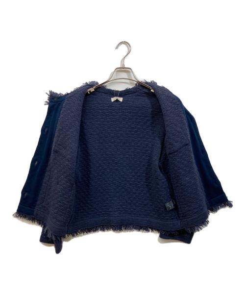 IENA（イエナ）IENA (イエナ) ツイードニットジャケット ネイビー サイズ:SIZE Freeの古着・服飾アイテム
