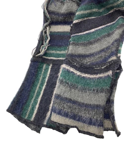 PERVERZE（パーバーズ）PERVERZE (パーバーズ) マルチボーダーニット ネイビー サイズ:Freeの古着・服飾アイテム