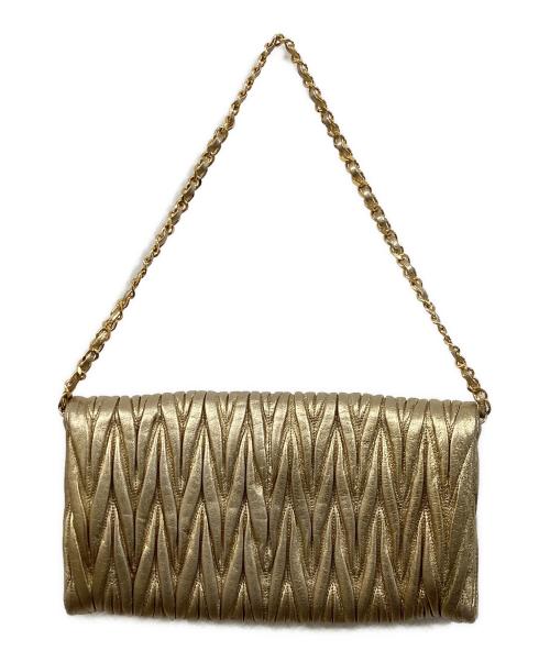 MIU MIU（ミュウミュウ）MIU MIU (ミュウミュウ) チェーンショルダーバッグ ゴールドの古着・服飾アイテム