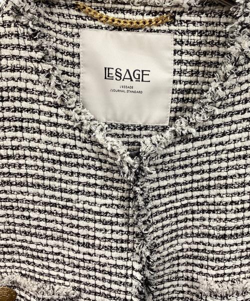 journal standard L'essage（ジャーナルスタンダード レサージュ）journal standard L'essage (ジャーナルスタンダード レサージュ) GIOLICAツイードBIGジャケット ホワイト サイズ:実寸をご確認くださいの古着・服飾アイテム