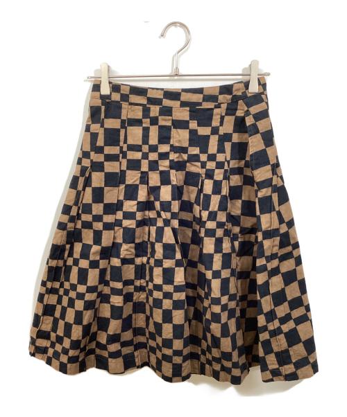 stussy（ステューシー）stussy (ステューシー) チェッカースカート ブラウン サイズ:3の古着・服飾アイテム