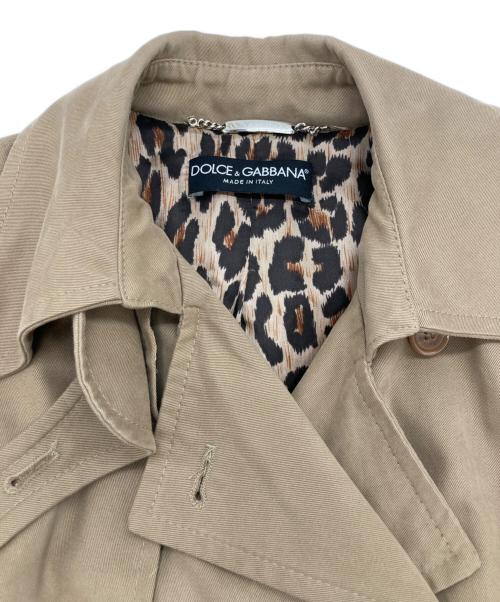 DOLCE & GABBANA（ドルチェ＆ガッバーナ）DOLCE & GABBANA (ドルチェ＆ガッバーナ) 裏地レオパードトレンチコート ベージュ サイズ:38の古着・服飾アイテム