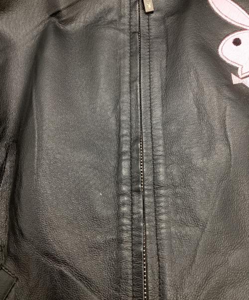 PLAY BOY（プレイボーイ）PLAY BOY (プレイボーイ) レザージャケット ブラック サイズ:Sの古着・服飾アイテム
