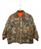 USEDユーズド）の古着「リバーシブルジャケット」｜カーキ×オレンジ