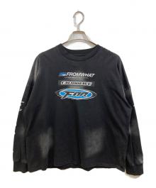 FAR FROM WHAT（ファーフロムワット）の古着「FAR WASHED  MULTI LOGO  LONG-SLEEVE」｜ブラック