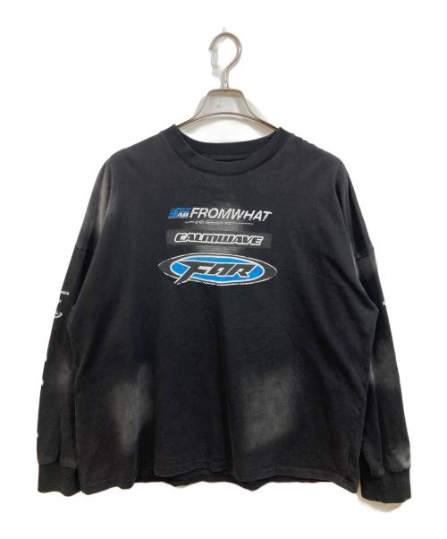 FAR FROM WHAT（ファーフロムワット）FAR FROM WHAT (ファーフロムワット) FAR WASHED  MULTI LOGO  LONG-SLEEVE ブラック サイズ:SIZE 2の古着・服飾アイテム