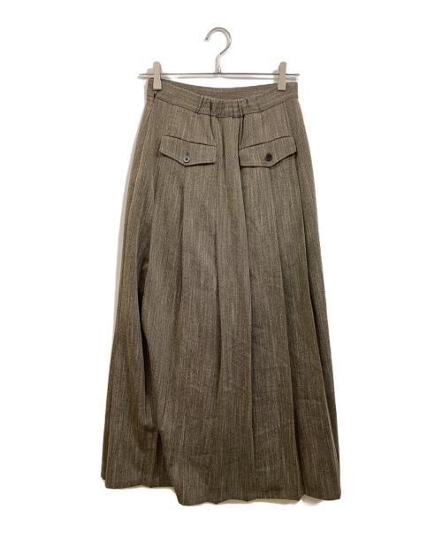 Ameri（アメリ）AMERI (アメリ) HERRINGBONE HEM PLEATS SKIRT オリーブ サイズ:SIZE Mの古着・服飾アイテム