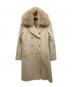 NEWYORKER（ニューヨーカー）の古着「ファー襟付ダブルウールコート」｜ベージュ